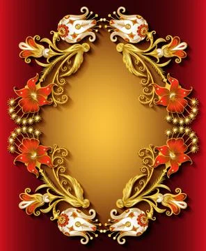 Floral hand drawn vector border. Illustrazione stock