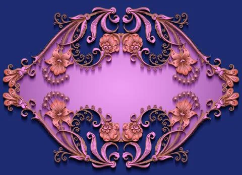 Floral hand drawn vector border. Ilustración de archivo
