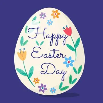 Floral happy easter day Stock Illustration