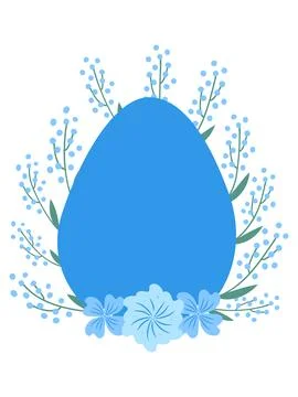 A floral Happy Easter poster with an Easter egg. Creative card. Stock Illustration