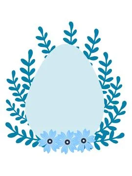 A floral Happy Easter poster with an Easter egg. Banner, poster, or greetin.. Stock Illustration