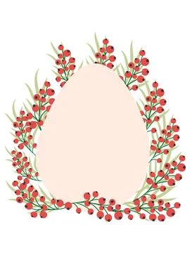 A floral Happy Easter poster with an Easter egg. Banner, poster, or greetin.. Stock Illustration