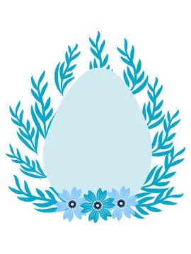 A floral Happy Easter poster with an Easter egg. Banner, poster, or greetin.. Stock Illustration