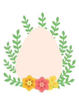 A floral Happy Easter poster with an Easter egg. Banner, poster, or greetin.. Stock Illustration