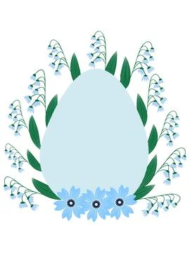 A floral Happy Easter poster with an Easter egg. Banner, poster, or greetin.. Stock Illustration
