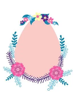 A floral Happy Easter poster with an Easter egg. Banner, poster, or greetin.. Stock Illustration