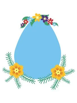 A floral Happy Easter poster with an Easter egg. Banner, poster, or greetin.. Stock Illustration