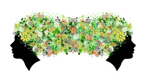 Floral head Stock Illustration