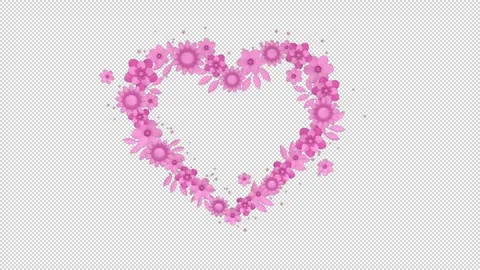 Floral heart frame on a seamless loop Stock Footage 263291628