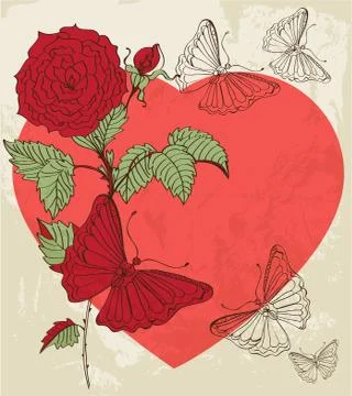 Floral heart Stock Illustration