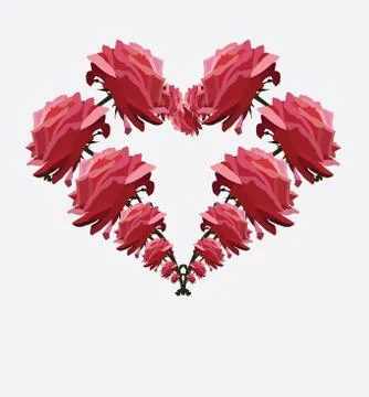 Floral heart Stock Illustration