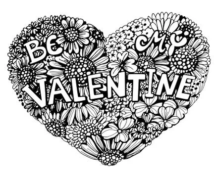 Floral heart Stock Illustration