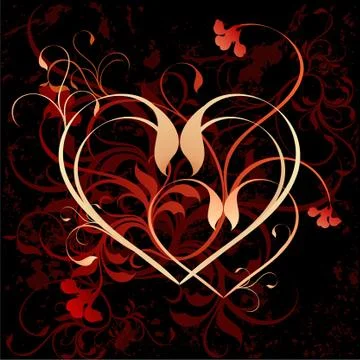 Floral heart Stock Illustration