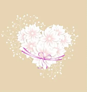 Floral heart Stock Illustration
