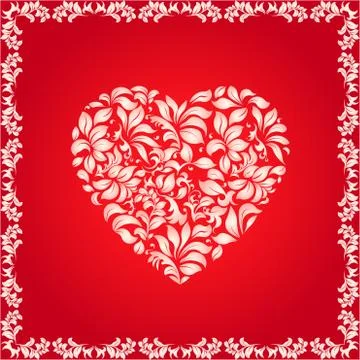 Floral heart Stock Illustration