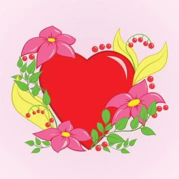 Floral Heart Stock Illustration