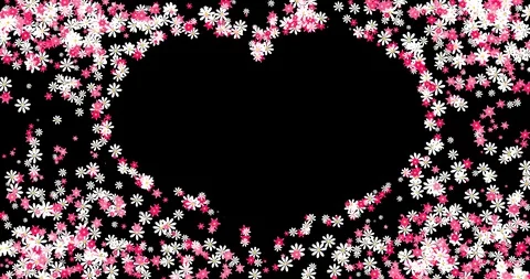 Floral heart on a transparent background Stock Footage