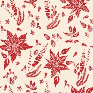 Floral holiday pattern-03 Stock Illustration