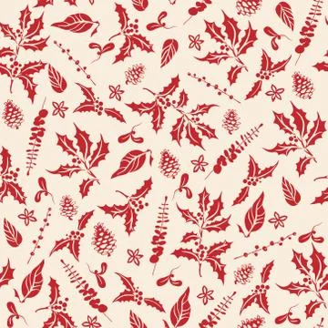Floral holiday pattern Stock Illustration