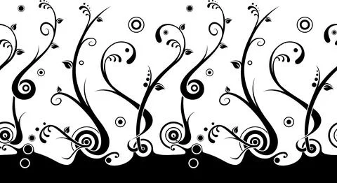 Floral horizontal tiled Stock Illustration
