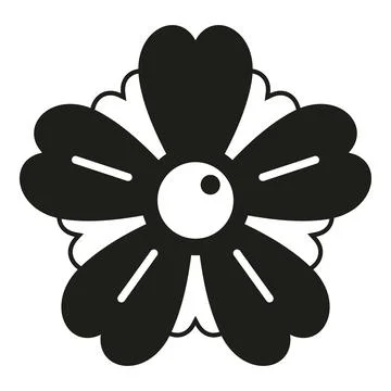 Floral icon flat vector graphic blooming symbol Stock Illustration