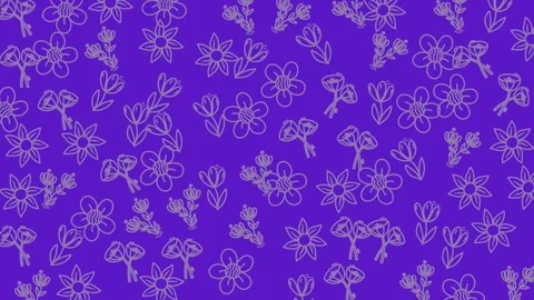 Floral icon random pattern loop background animation Stock Footage 318582807