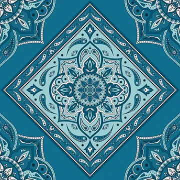 Floral indian paisley pattern vector seamless. Vintage flower ethnic ornament Illustrazione stock