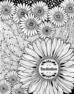 Floral invitation Stock Illustration