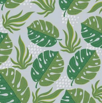 Floral jungle leafs pattern 스톡 일러스트