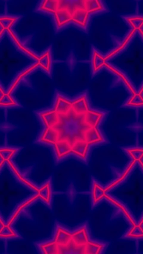 Floral kaleidoscope vertical loop background.Neon blue pink fractal geometry 스톡 동영상 332172916