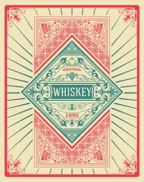 Floral Label for packing Stock Illustration