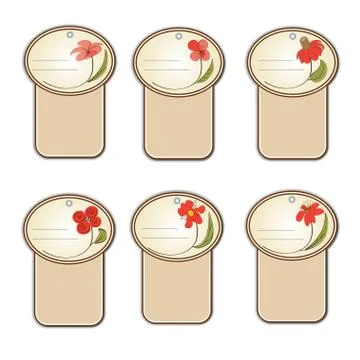 Floral labels set Stock Illustration