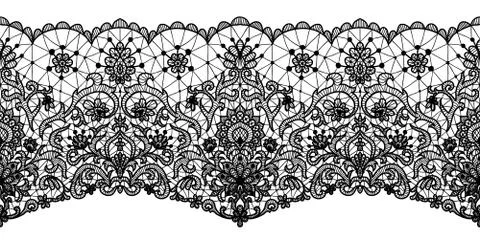 Floral lace border Stock Illustration
