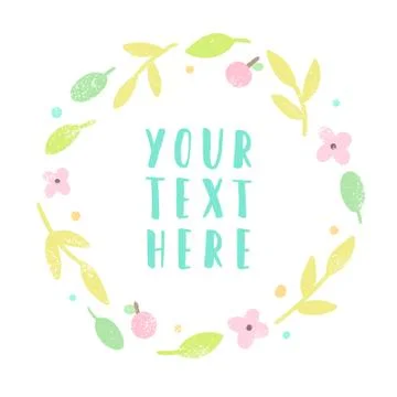 Floral laurel with place for text. Stock Illustration