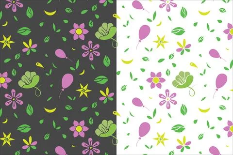 Floral, leaf nature elements vector seamless pattern design Stock Illustration