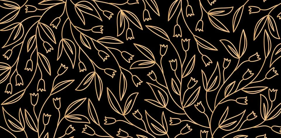 Floral leaf pattern line Stock Illustration
