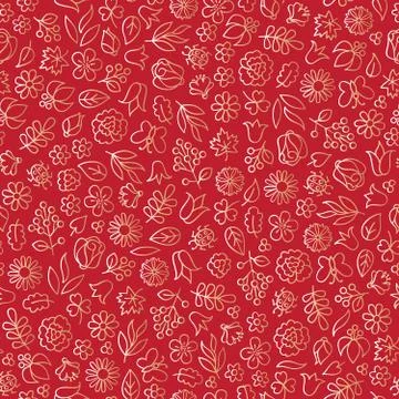 Floral leaf seamless pattern.  Flower icon background. Summer na Illustrazione stock