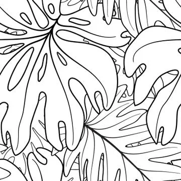 Floral leaf seamless pattern. Leaves  background. Tropical garden 스톡 일러스트
