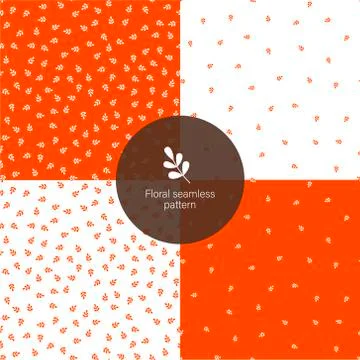 Floral leaf seamless pattern set. Stockillustratie
