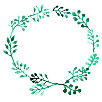 Floral leaves frame. Rustic herbs border vector illustration. Illustrazione stock