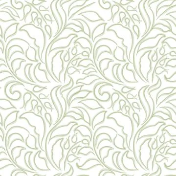 Floral leaves pattern. Leaf swirl seamless background. Nature texture Stock Illustration