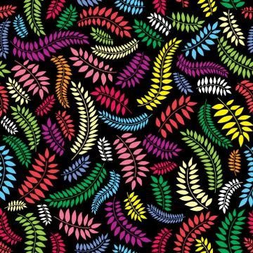 Floral leaves pattern. Leaf swirl seamless background. Nature texture イラスト素材