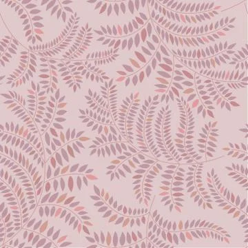 Floral leaves pattern. Seamless background. Nature swirl leaf ornament Stock Illustration