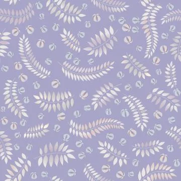 Floral leaves pattern. Seamless background. Nature swirl leaf ornament Stock Illustration