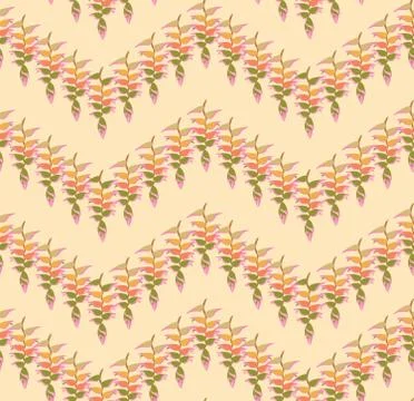 Floral leaves pattern. Seamless background. Nature swirl leaf ornament Stock Illustration