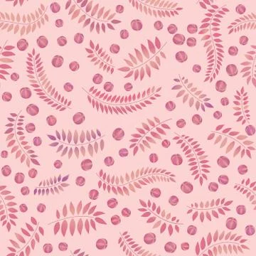 Floral leaves pattern. Seamless background. Nature swirl leaf ornament Illustrazione stock