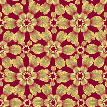 Floral leaves pattern. Seamless background. Nature swirl leaf ornament Stock Illustration