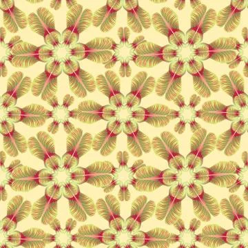 Floral leaves pattern. Seamless background. Nature swirl leaf ornament Stock Illustration