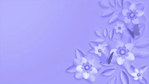 Floral light blue background, loop animation, 3D render Stock Footage 200839952