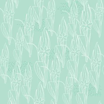 Floral light green seamless pattern Illustrazione stock